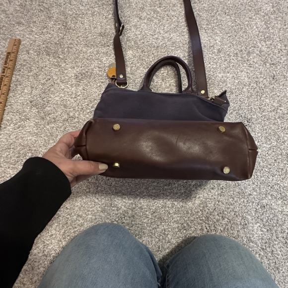 R.Riveter Otto Carry All Navy Blue Canvas Tote‎ Leather Trim Handmade USA Purse - Picture 8 of 14